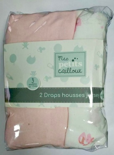 Draps housses jersey mes petits cailloux